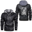 Ligerking - Odin on his Throne Norse Viking Mythology Leather Jacket A35