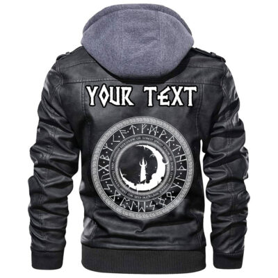 (Custom) Ligerking - Odin's Celtic Raven Scandinavian Tattoo 2 Leather Jacket A35
