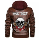 (Custom) Ligerking - Old Scandinavian Runic Grunge Letters Leather Jacket A35