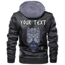 (Custom) Ligerking - Ouroboros Serpent Curled Up Around Yggdrasil Leather Jacket A35