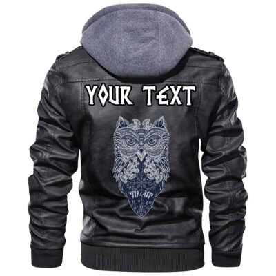 (Custom) Ligerking - Ouroboros Serpent Curled Up Around Yggdrasil Leather Jacket A35