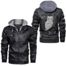 Ligerking - Owl Angry Skull Leather Jacket A95