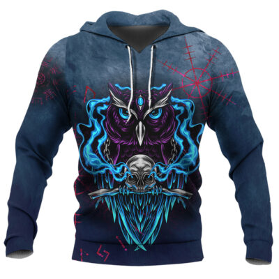 Ligerking Hoodie - Owl and Skull Helm of Awe A35