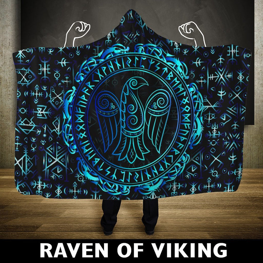 Ligerking Hooded Blanket - Runes Raven A7