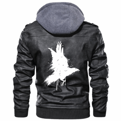 Ligerking - Odin,Hugin and Munin Tattoo Leather Jacket A35