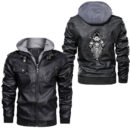 Ligerking - Raven Celtic Lucky Charm Viking Compass Vegvisir Leather Jacket A35