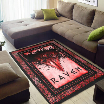 Ligerking Area Rug - Raven Black Blood Red Area Rug A35