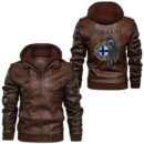 Ligerking - Raven Denmark Flag Leather Jacket A95