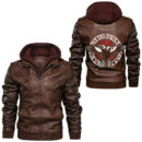 Ligerking - Raven Nordic Mythology Vegvisir Leather Jacket A35