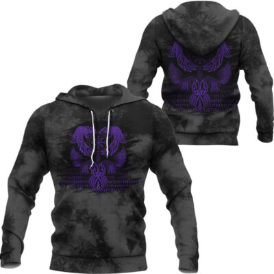 Ligerking Hoodie - Raven Of Odin Purple Hoodie A7