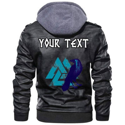 (Custom) Ligerking - Raven In Celtic Scandinavian Style And Norse Runes Leather Jacket A35