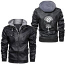 Ligerking - Ravens Valhalla Viking Vintage Compass Leather Jacket A35