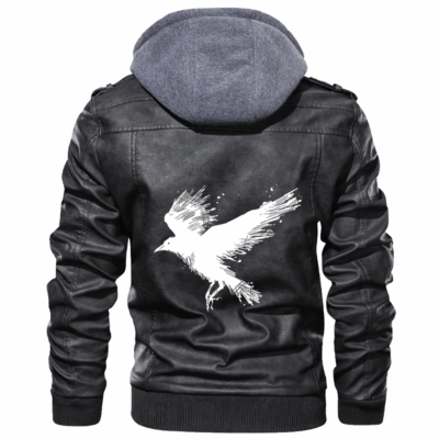 Ligerking - Raven and Skull Leather Jacket A35