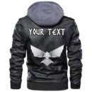(Custom) Ligerking - Raven With Open Wings Leather Jacket A35