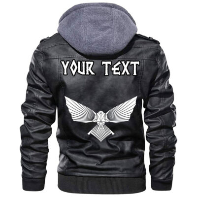 (Custom) Ligerking - Raven With Open Wings Leather Jacket A35