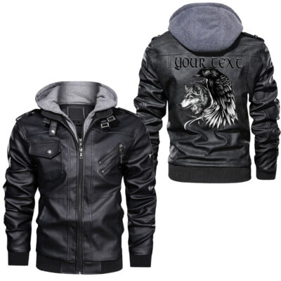 Ligerking - Raven Spread Wings Leather Jacket A95