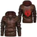Ligerking - Red Moon Black Crow Gothic Animal Bird Spooky Forest Raven Leather Jacket A35