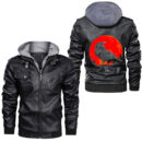 Ligerking - Retro Raven Crow Gothic Norse Pagan Viking Vaporwave Leather Jacket A35