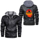 Ligerking - See You In Valhalla Skull Viking Leather Jacket A35