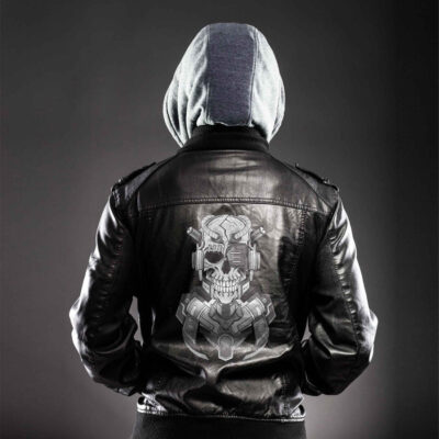 Ligerking - Robot Viking 3D Red Leather Jacket A35