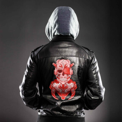 Ligerking - Robot Viking 3D Gold Leather Jacket A35