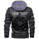(Custom) Ligerking - Scandinavian Black Raven In Flight With Outstretched Wings And Old Norse Leather Jacket A35
