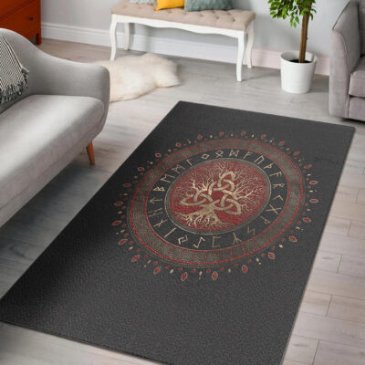 Ligerking Area Rug - Tree of Life with Triquetra Area Rug A7