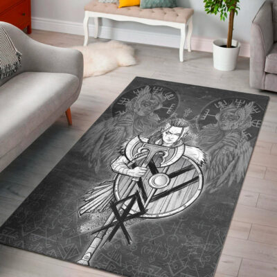 Ligerking Area Rug - Viking Women's Warrior Axes Area Rug A35