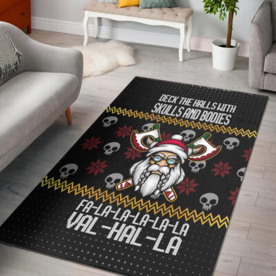 Ligerking Area Rug - Viking Santa In Valhalla Style Christmas Area Rug A35