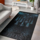 Ligerking Area Rug - Raven and Valknut Cyan Style Area Rug A94