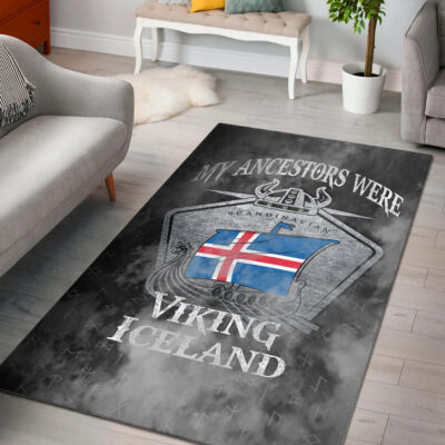 Ligerking Area Rug - Viking Iceland Drakka Scandinavian Area Rug A31