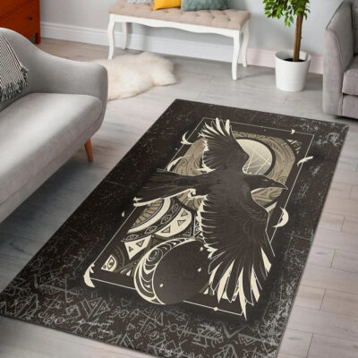 Ligerking Area Rug - Viking Raven Celtic Sun and Moon Area Rug A35