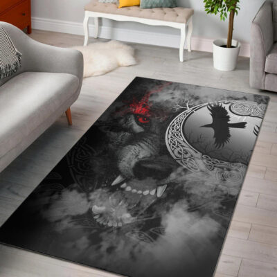 Ligerking Area Rug - Angry Moon Wolf Area Rug A31