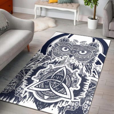 Ligerking Area Rug - Viking Owl Celtic Area Rug A35