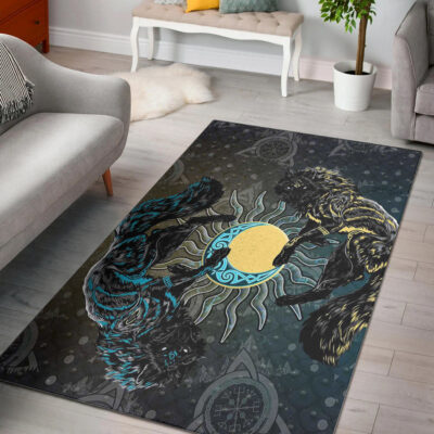 Ligerking Area Rug -Skoll and Hati Gradiant Style Area Rug A94
