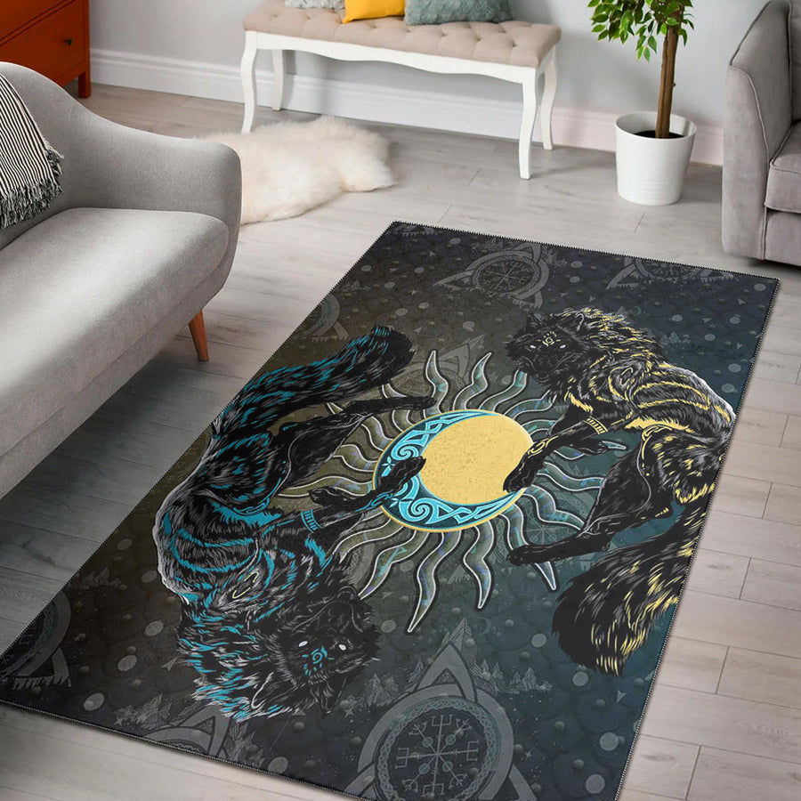 Ligerking Area Rug -Skoll and Hati Gradiant Style Area Rug A94