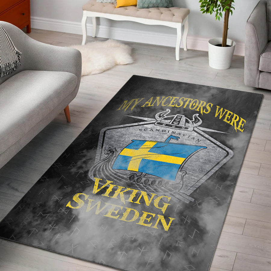 Ligerking Area Rug - Viking Sweden Drakka Scandinavian Area Rug A31