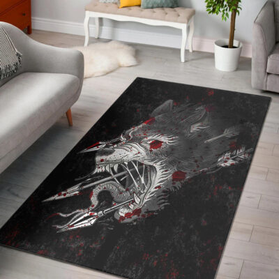 Ligerking Area Rug - Fenrir Wolf Arrow and Blood Area Rug A35