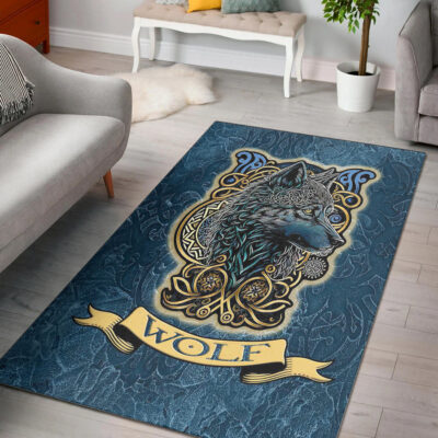 Ligerking Area Rug - Wolf Celtic Style Area Rug A35
