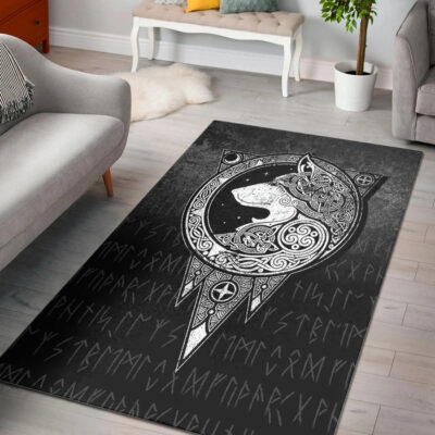 Ligerking Area Rug - Viking Norse Wolf Area Rug A7