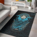 Ligerking Area Rug - Huginn and Muninn Valknut Cyan Style Area Rug A35