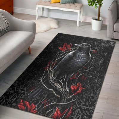 Ligerking Area Rug - Viking on a Tree Branch Area Rug A35