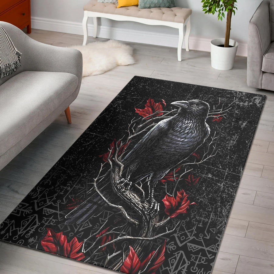 Ligerking Area Rug - Viking on a Tree Branch Area Rug A35