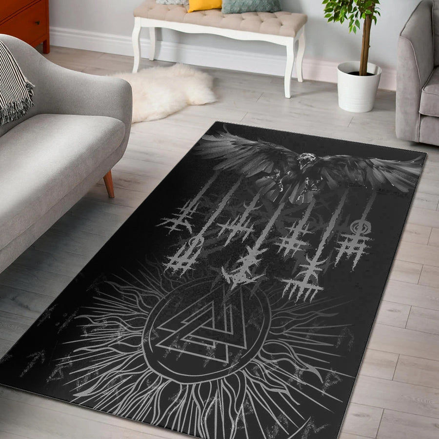 Ligerking Area Rug - Raven and Valknut Area Rug A94