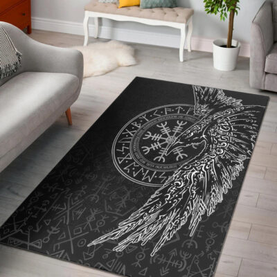 Ligerking Area Rug -Raven and Helm of Awe Area Rug A94