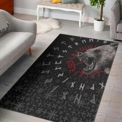 Ligerking Area Rug - Berserler Viking Bear Area Rug A94