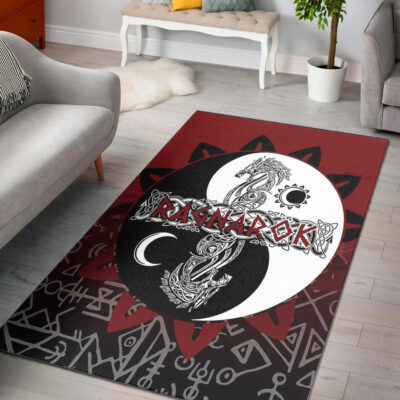 Ligerking Area Rug - Ragnarok Skoll and Hati Style Bagua Area Rug A35