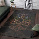 Ligerking Area Rug - Colorful Tree of Life With Triquetra Area Rug A7