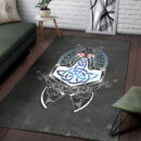 Ligerking Area Rug - Mjolnir Thor Rune Valknut Area Rug A35