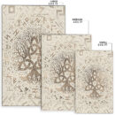 Ligerking Area Rug - Tree of Life with Triquetra and Futhark Pastel Gold Area Rug A7